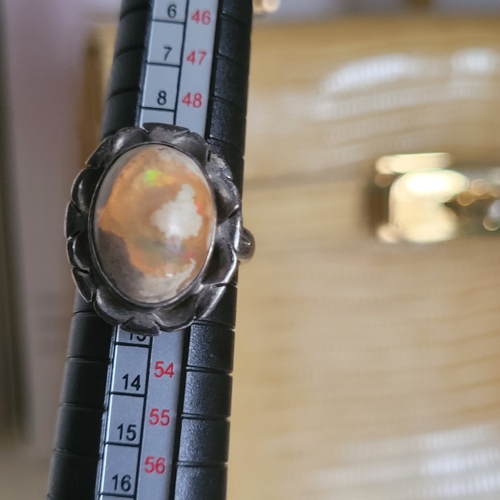 Vintage Sterling Mexican Fire Boulder Opal ? Ring